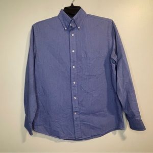 Lands End Blue Button Down LS Dress Shirt S 14-14.5